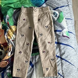Kids khaki Pants with Mickey Mouse Embroidery